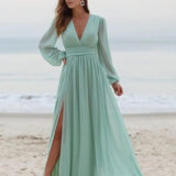 Robe demoiselle d'honneur couleur vert d'eau