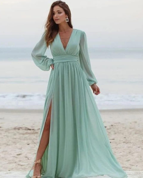 Robe demoiselle d'honneur couleur vert d'eau