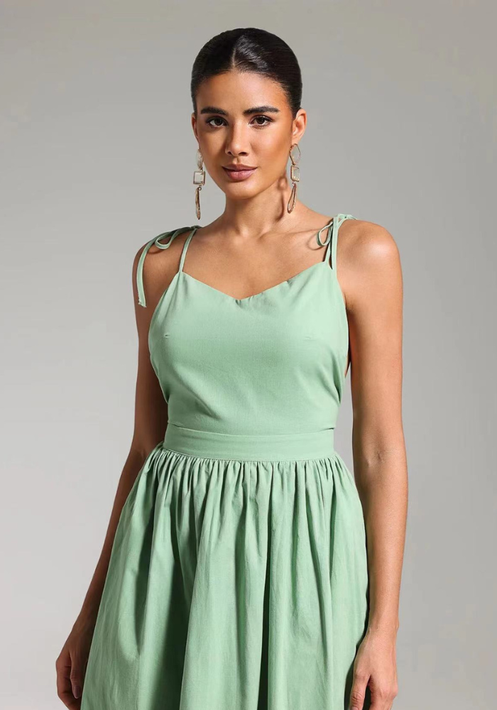 Robes empires vert d eau sans manche