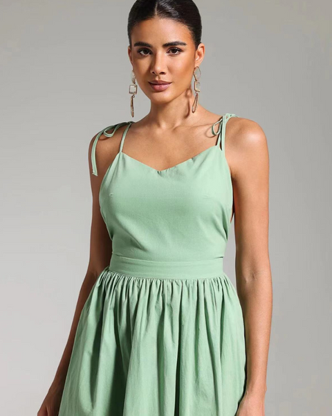 Robes empires vert d eau sans manche