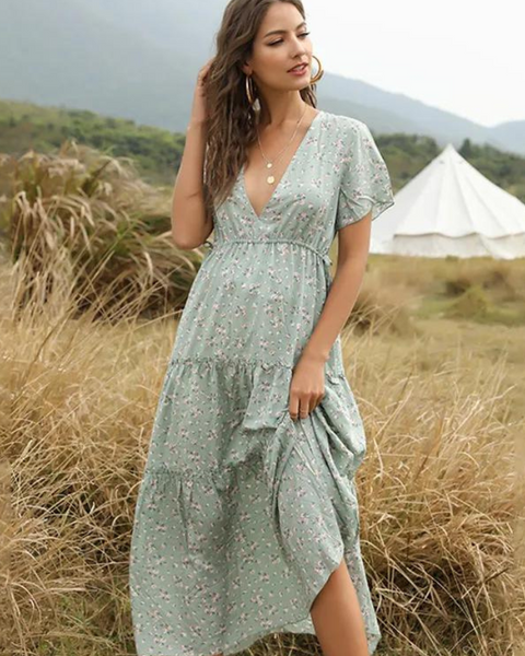 Robe bohème vert d’eau