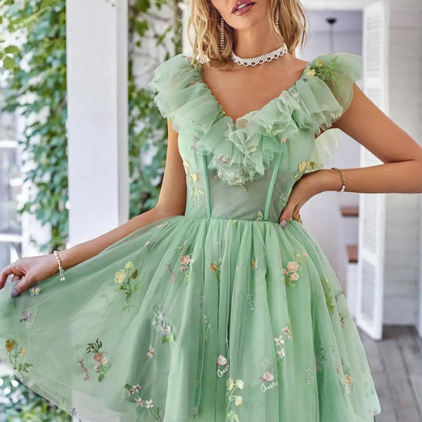Robe courte bustier vert d’eau