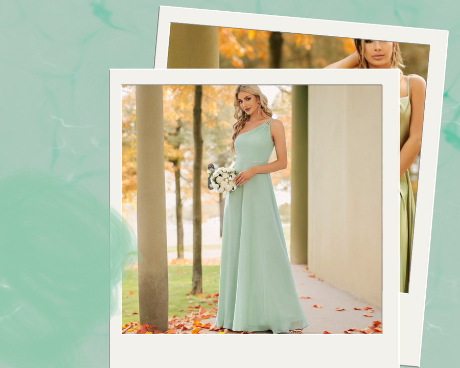 robe longue vert d'eau