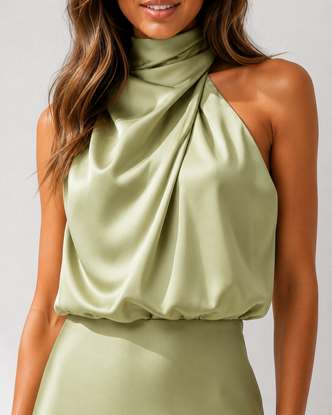 Robe de soirée couleur vert d'eau