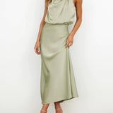 Robe de Soirée Couleur Vert d’Eau femme