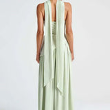 Robe cocktail bustier vert d'eau  femme