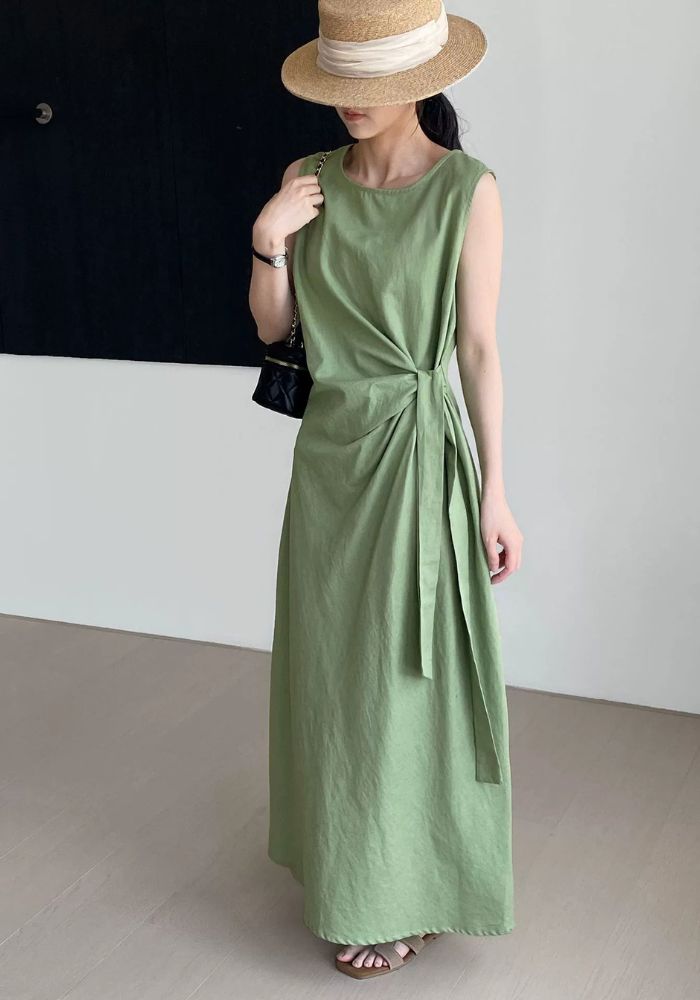Robe midi vert d'eau foncée