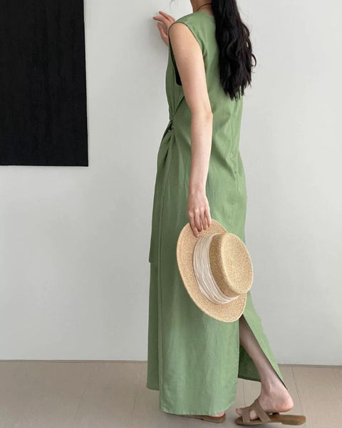 Robe midi vert d'eau foncée