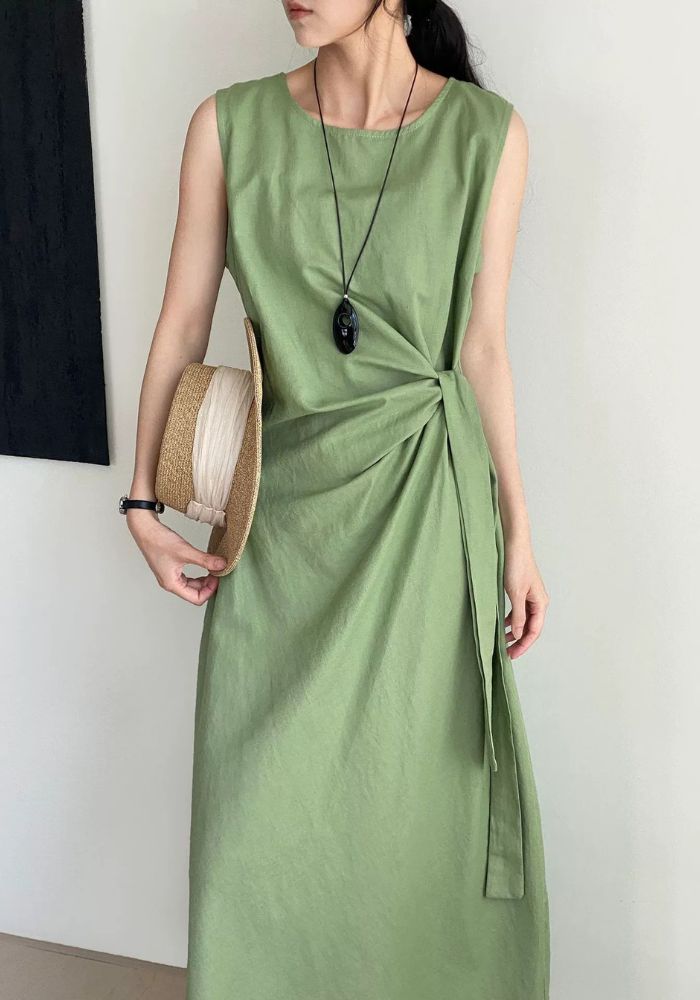 Robe midi vert d'eau foncée