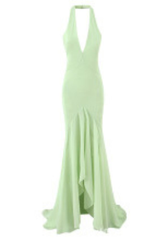 Robe mousseline vert d'eau