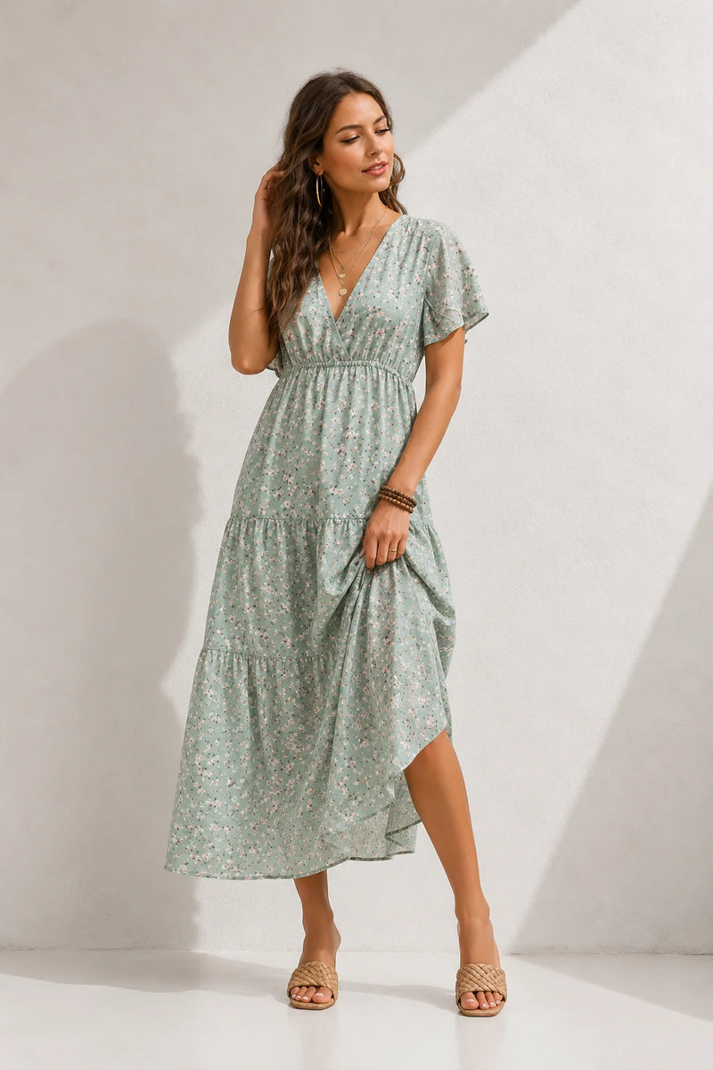 Robe bohème vert d’eau
