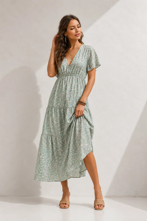 Robe bohème vert d’eau