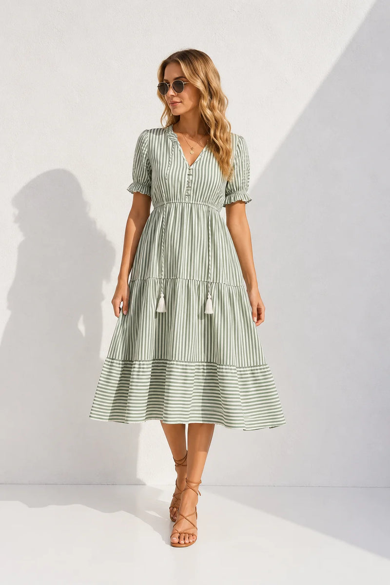 Robe champêtre vert d’eau