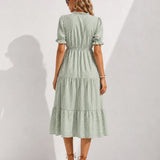 Robe champêtre vert d’eau