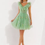 Robe courte bustier vert d’eau