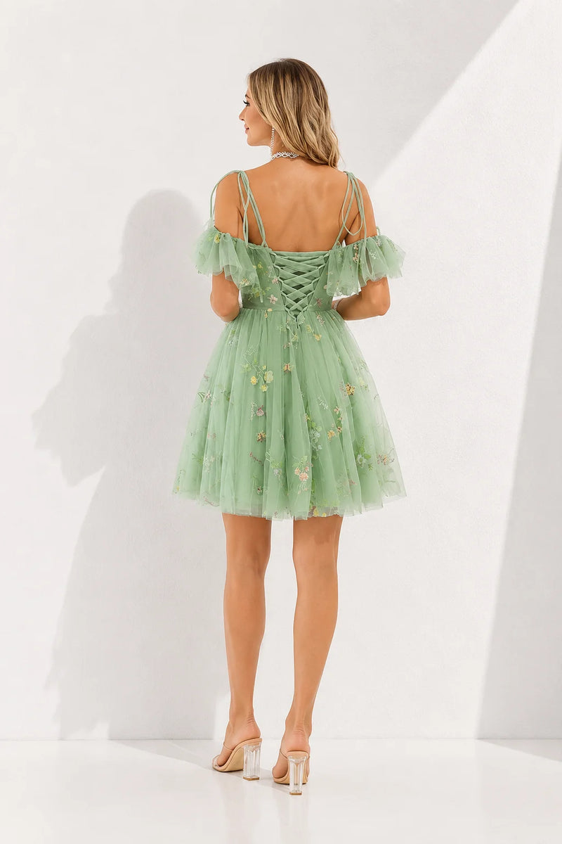 Robe courte bustier vert d’eau