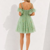 Robe courte bustier vert d’eau