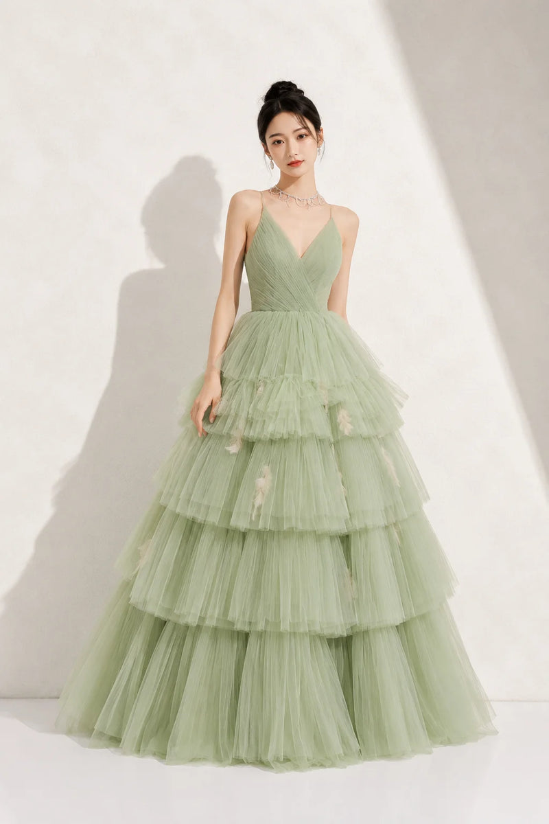 Robe de mariée vert d’eau