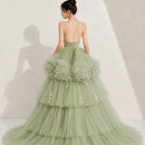 Robe de mariée vert d’eau