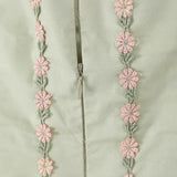 Robe vert d'eau dos nu motifs fleurs