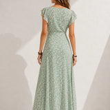 Robe fleurie vert d’eau