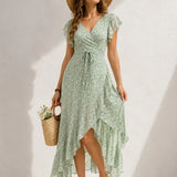 Robe fleurie vert d’eau