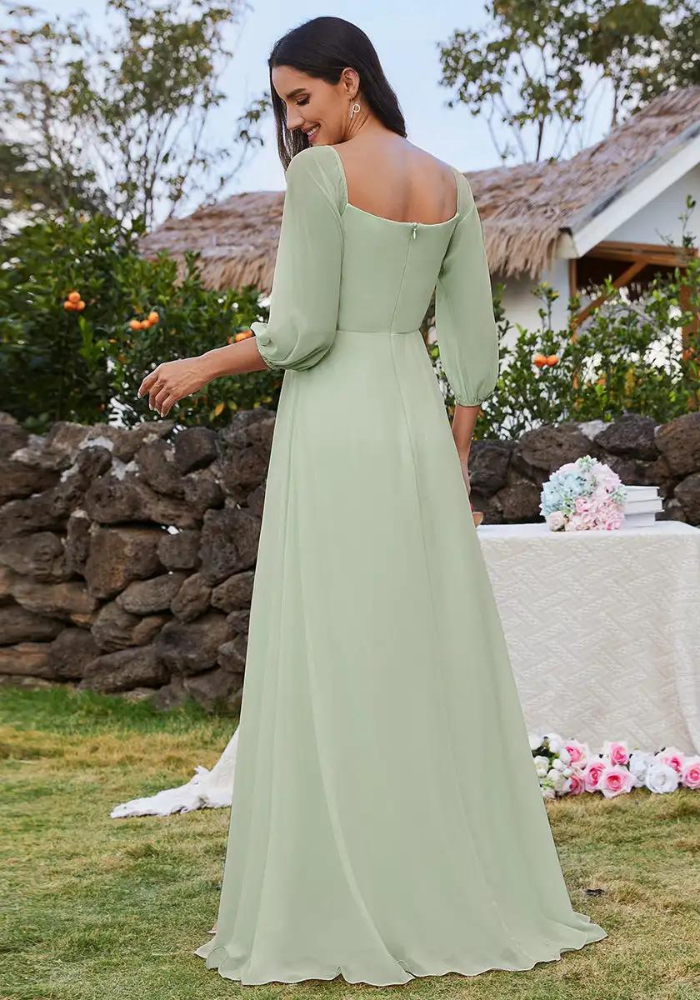 Robe longue manche longue mariage sale