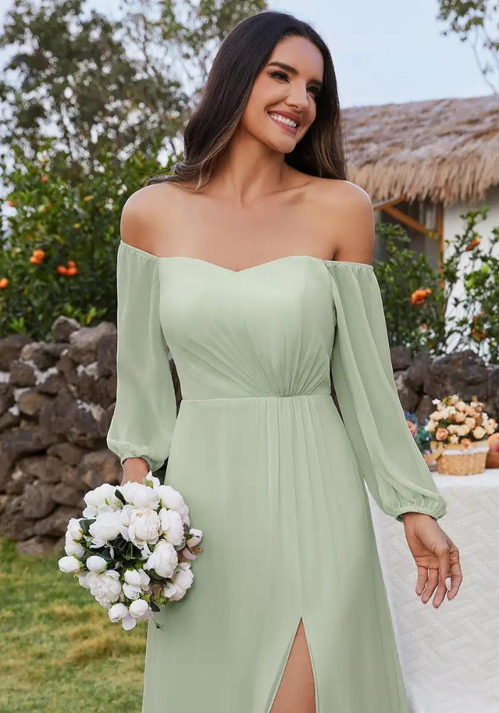 Robe invitee mariage vert d eau