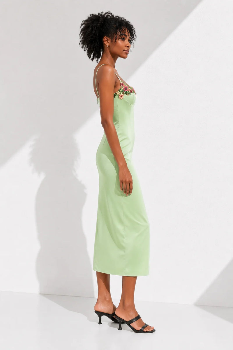 Robe Mi Longue Vert d’Eau