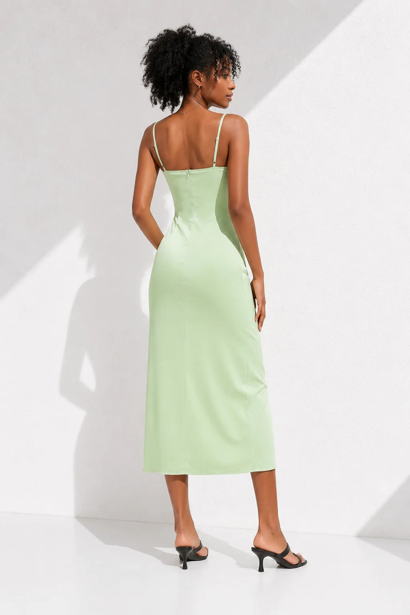 Robe Mi Longue Vert d’Eau