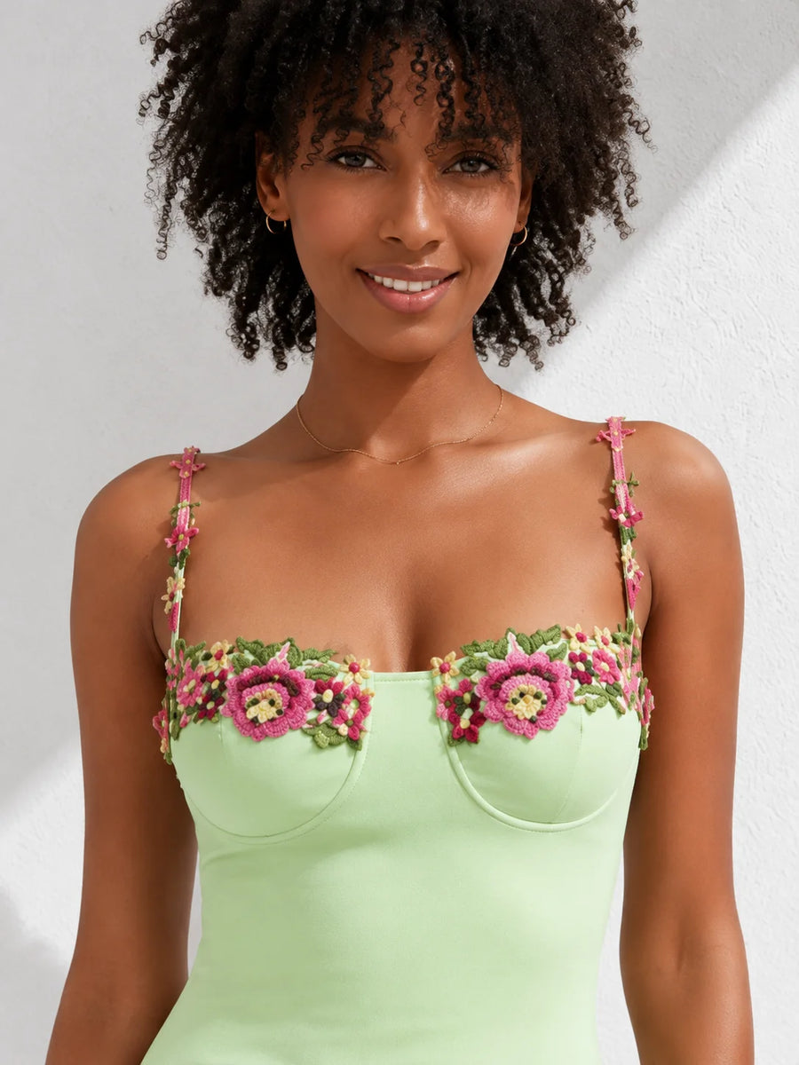 Robe Mi Longue Vert d’Eau