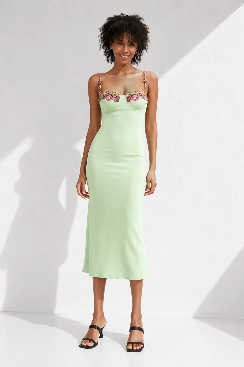 Robe Mi Longue Vert d’Eau