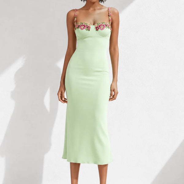 Robe Mi Longue Vert d’Eau