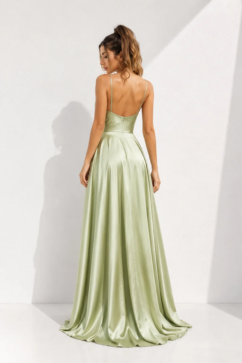 Robe satin vert d’eau