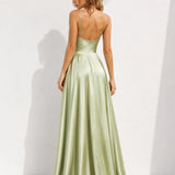 Robe satin vert d’eau