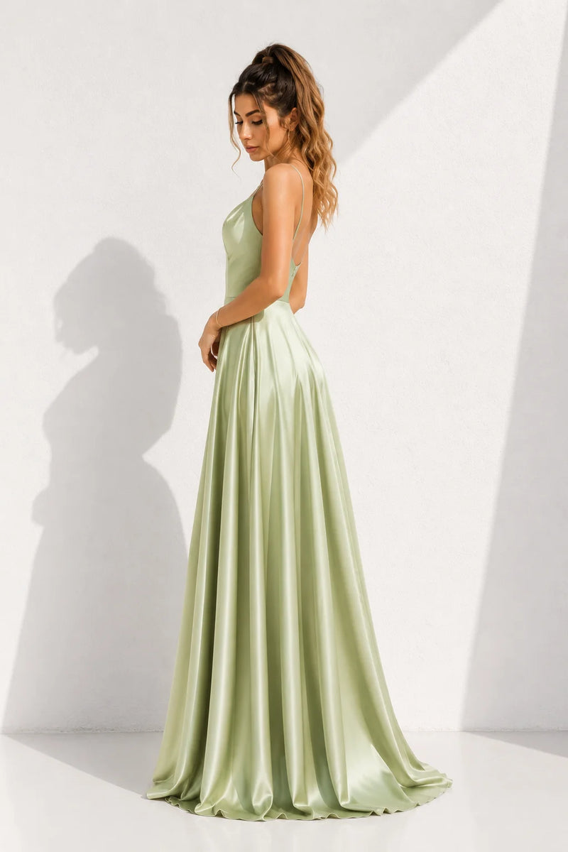 Robe satin vert d’eau