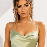 Robe satin vert d’eau