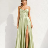 Robe satin vert d’eau