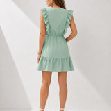 Robe Volants Vert d’Eau