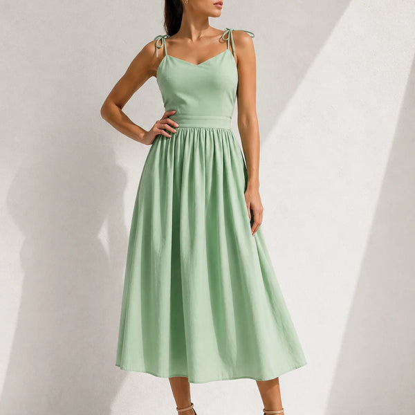 Robes empires vert d’eau sans manche